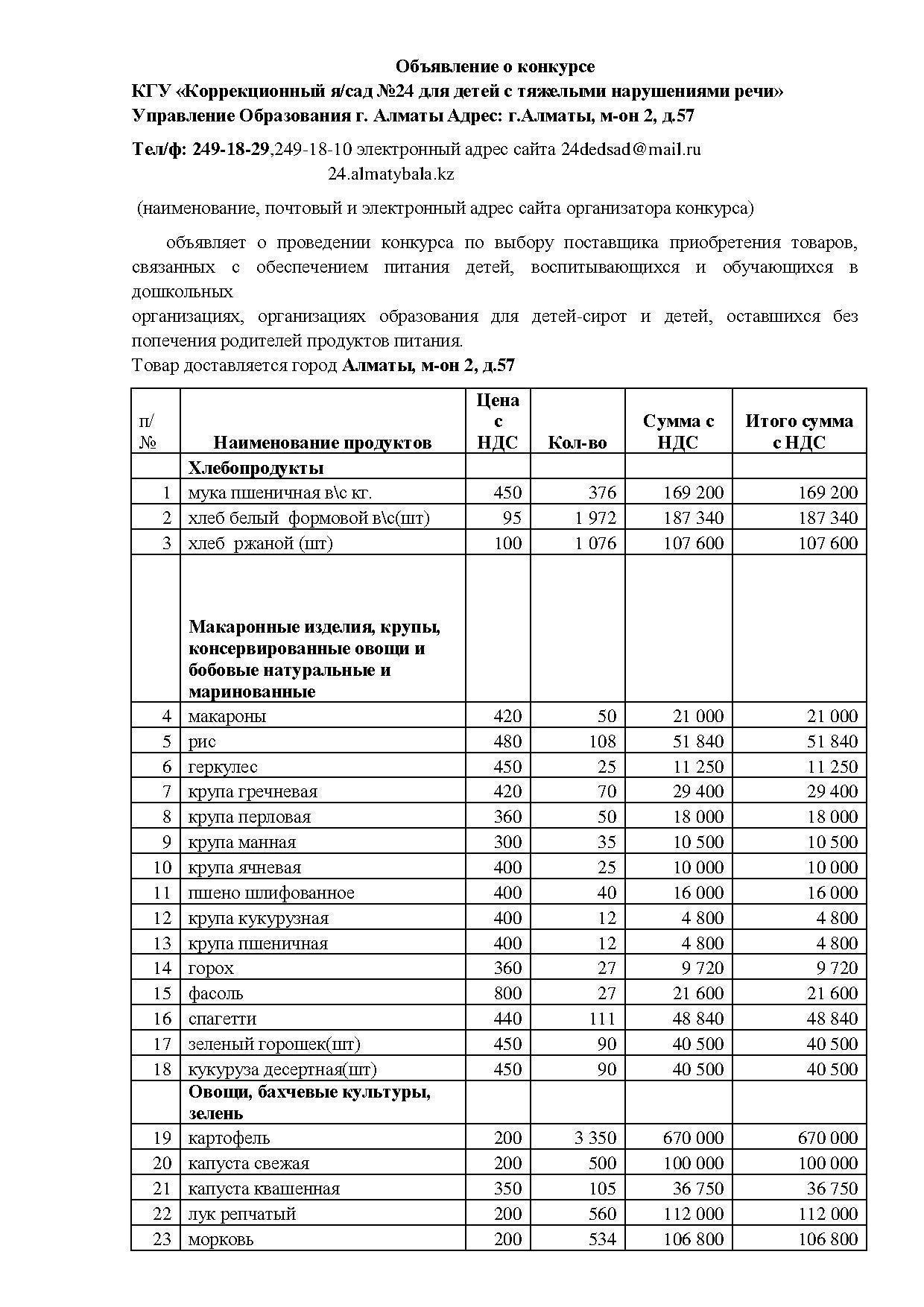 Объявление о конкурсе